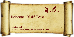 Mehsam Olívia névjegykártya